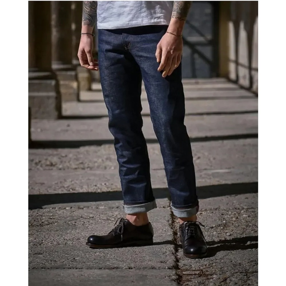 Naked & Famous Weird Guy Indigo Selvedge Blue Jeans Mens Size 29 Japanese Denim